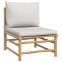 Garden furniture set 4 pieces bamboo and light gray cushions by vidaXL, Garden sets - Ref: Foro24-3155080, Price: 253,43 €, D...