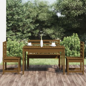 Garden dining set 4 pieces solid honey brown pine wood by vidaXL, Garden sets - Ref: Foro24-3154698, Price: 266,66 €, Discoun...