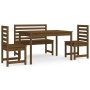 Set de comedor de jardín 4 pzas madera maciza pino marrón miel de vidaXL, Conjuntos de jardín - Ref: Foro24-3154698, Precio: ...