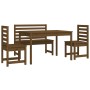 Set de comedor de jardín 4 pzas madera maciza pino marrón miel de vidaXL, Conjuntos de jardín - Ref: Foro24-3154698, Precio: ...