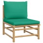 5-piece bamboo garden furniture set with green cushions by vidaXL, Garden sets - Ref: Foro24-3155145, Price: 311,51 €, Discou...