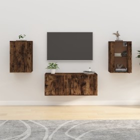 Wall TV cabinets 2 pcs smoked oak 40x34.5x60 cm by vidaXL, TV Furniture - Ref: Foro24-816667, Price: 59,41 €, Discount: %