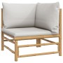 8-piece garden furniture set made of bamboo with light gray cushions by vidaXL, Garden sets - Ref: Foro24-3155095, Price: 680...