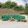 12-piece bamboo garden furniture set with green cushions by vidaXL, Garden sets - Ref: Foro24-3155163, Price: 819,65 €, Disco...