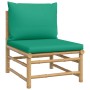 12-piece bamboo garden furniture set with green cushions by vidaXL, Garden sets - Ref: Foro24-3155163, Price: 819,65 €, Disco...