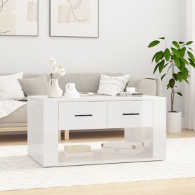 Glossy white plywood coffee table 80x50x40 cm by vidaXL, Coffee table - Ref: Foro24-816530, Price: 71,99 €, Discount: %