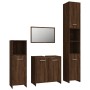 Set de muebles baño 4 pzas madera contrachapada roble marrón de vidaXL, Muebles de baño - Ref: Foro24-3154405, Precio: 166,74...