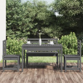 Garten-Essgruppe 4-teilig aus massivem grauem Kiefernholz von vidaXL, Gartensets - Ref: Foro24-3154697, Preis: 281,39 €, Raba...