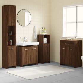 Set de muebles baño 4 pzas madera contrachapada roble marrón de vidaXL, Muebles de baño - Ref: Foro24-3154411, Precio: 230,99...