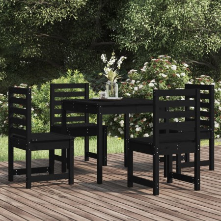 Juego de comedor de jardín 5 piezas madera maciza pino negro de vidaXL, Conjuntos de jardín - Ref: Foro24-3154681, Precio: 23...