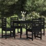 Garden dining set 5 pieces solid black pine wood by vidaXL, Garden sets - Ref: Foro24-3154681, Price: 232,36 €, Discount: %