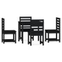 Garden dining set 5 pieces solid black pine wood by vidaXL, Garden sets - Ref: Foro24-3154681, Price: 232,36 €, Discount: %