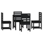 Garden dining set 5 pieces solid black pine wood by vidaXL, Garden sets - Ref: Foro24-3154681, Price: 232,36 €, Discount: %