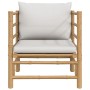 Bamboo garden sofa with light gray cushions by vidaXL, Modular outdoor sofas - Ref: Foro24-362281, Price: 128,22 €, Discount: %