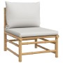 6-piece bamboo garden furniture set with light gray cushions by vidaXL, Garden sets - Ref: Foro24-3155090, Price: 534,97 €, D...