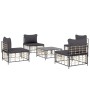 5-teiliges Gartenmöbel-Set und anthrazitfarbene PE-Rattan-Kissen von vidaXL, Outdoor-Sofas - Ref: Foro24-3186711, Preis: 358,...