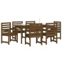 Set de comedor de jardín 7 pzas madera maciza pino marrón miel de vidaXL, Conjuntos de jardín - Ref: Foro24-3154716, Precio: ...