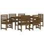 Set de comedor de jardín 7 pzas madera maciza pino marrón miel de vidaXL, Conjuntos de jardín - Ref: Foro24-3154716, Precio: ...