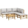 6-piece bamboo garden furniture set with light gray cushions by vidaXL, Garden sets - Ref: Foro24-3155103, Price: 458,38 €, D...