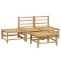 Set de muebles de jardín 4 piezas bambú y cojines gris claro de vidaXL, Conjuntos de jardín - Ref: Foro24-3155107, Precio: 23...