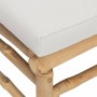 Zentrales Gartensofa aus Bambus mit hellgrauen Kissen von vidaXL, Modulare Sofas für den Außenbereich - Ref: Foro24-362279, P...