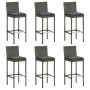 Kitchen stools with cushions 6 pcs gray synthetic rattan by vidaXL, Kitchen stools - Ref: Foro24-362579, Price: 279,97 €, Dis...