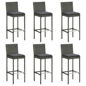 Kitchen stools with cushions 6 pcs gray synthetic rattan by vidaXL, Kitchen stools - Ref: Foro24-362579, Price: 279,97 €, Dis...