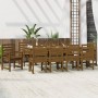 Set de comedor de jardín 11 pzas madera maciza pino marrón miel de vidaXL, Conjuntos de jardín - Ref: Foro24-3154722, Precio:...