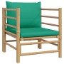 7-piece bamboo garden furniture set with green cushions by vidaXL, Garden sets - Ref: Foro24-3155173, Price: 535,46 €, Discou...