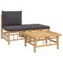 3-piece bamboo garden furniture set with dark gray cushions by vidaXL, Modular outdoor sofas - Ref: Foro24-362305, Price: 172...