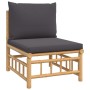 3-piece bamboo garden furniture set with dark gray cushions by vidaXL, Modular outdoor sofas - Ref: Foro24-362305, Price: 172...