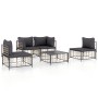 5-teiliges Gartenmöbel-Set und anthrazitfarbene PE-Rattan-Kissen von vidaXL, Outdoor-Sofas - Ref: Foro24-3186715, Preis: 384,...