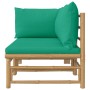 2-piece bamboo garden furniture set with green cushions by vidaXL, Modular outdoor sofas - Ref: Foro24-362291, Price: 163,35 ...