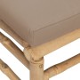 Zentrales Gartensofa aus Bambus mit taupegrauen Kissen von vidaXL, Modulare Sofas für den Außenbereich - Ref: Foro24-362287, ...