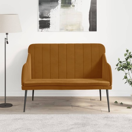 Brown velvet bench 110x76x80 cm by vidaXL, Banks - Ref: Foro24-351471, Price: 129,64 €, Discount: %