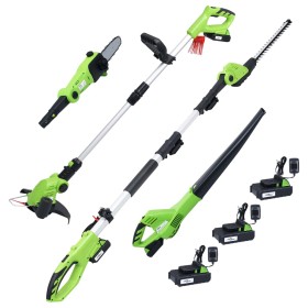 4-Piece Cordless Garden Power Tool Set by vidaXL, Motorized Equipment Sets for Outdoor Use - Ref: Foro24-3154953, Price: 409,...