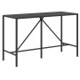 Mesa alta bar ratán PE y superficie vidrio negro 180x70x110 cm de vidaXL, Mesas de jardín - Ref: Foro24-362591, Precio: 88,85...