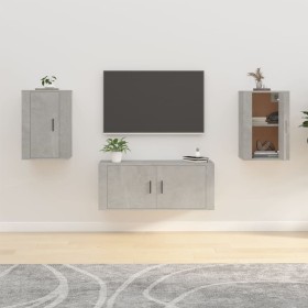 Wall TV cabinets 2 pcs concrete gray 40x34.5x60 cm by vidaXL, TV Furniture - Ref: Foro24-816665, Price: 59,33 €, Discount: %