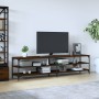 Metal TV cabinet and brown oak plywood 200x30x50cm by vidaXL, TV Furniture - Ref: Foro24-826763, Price: 78,06 €, Discount: %