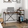 Desk with iron and smoked oak wood shelves 135x50x90 cm by vidaXL, Desks - Ref: Foro24-826711, Price: 101,57 €, Discount: %