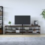 Metal TV cabinet and brown oak plywood 200x30x50cm by vidaXL, TV Furniture - Ref: Foro24-826763, Price: 78,06 €, Discount: %