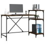 Desk with iron and smoked oak wood shelves 135x50x90 cm by vidaXL, Desks - Ref: Foro24-826711, Price: 101,57 €, Discount: %