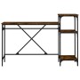 Desk with iron and smoked oak wood shelves 135x50x90 cm by vidaXL, Desks - Ref: Foro24-826711, Price: 101,57 €, Discount: %