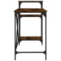 Desk with iron and smoked oak wood shelves 135x50x90 cm by vidaXL, Desks - Ref: Foro24-826711, Price: 101,57 €, Discount: %