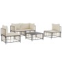 Gartenmöbel-Set 5-teilig und Kissen aus PE-Rattan Anthrazit von vidaXL, Outdoor-Sofas - Ref: Foro24-3186714, Preis: 387,76 €,...