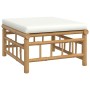 Set de muebles de jardín 12 piezas bambú y cojines blanco crema de vidaXL, Conjuntos de jardín - Ref: Foro24-3155195, Precio:...