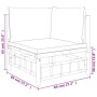 Set de muebles de jardín 12 piezas bambú y cojines blanco crema de vidaXL, Conjuntos de jardín - Ref: Foro24-3155195, Precio:...