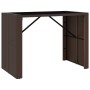 Mesa alta bar superficie vidrio ratán PE marrón 145x80x110 cm de vidaXL, Mesas de jardín - Ref: Foro24-362596, Precio: 157,99...