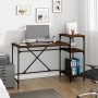 Desk with iron and oak wood shelves, brown, 135x50x90 cm. by vidaXL, Desks - Ref: Foro24-826713, Price: 80,49 €, Discount: %