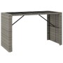 High bar table with gray PE rattan glass surface 185x80x110 cm by vidaXL, Garden tables - Ref: Foro24-362601, Price: 179,49 €...